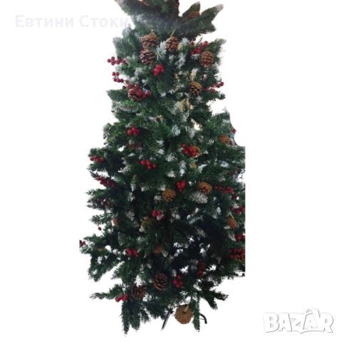 Изкуствена елха Luxury Diamond – с червен глог и шишарки, снимка 7 - Декорация за дома - 52381001