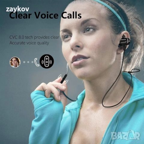 Bluetooth слушалки UXD, надградени безжични слушалки с микрофон CVC8.0, снимка 6 - Bluetooth слушалки - 46191844