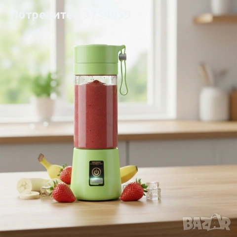 Преносим туристически USB блендер 380 мл – безжичен мини уред за смути и шейкове, снимка 2 - Други стоки за дома - 53124248