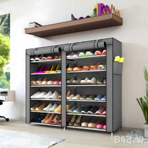 Сгъваем текстилен шкаф XXL, органайзер за дрехи, дишащ материал, снимка 3 - Шкафове - 53870350