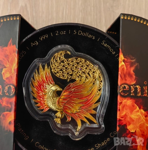 5 долара 2025 Самоа - Птицата Феникс - 2 оз.сребърна монета