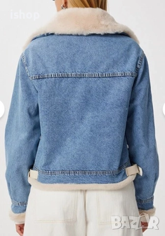 Дънково Яке С Пух, снимка 3 - Якета - 52538623