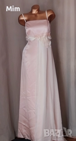 Италианска официална ,дълга,розова рокля 