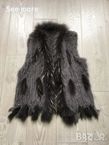 Елек естествен косъм лисица и заек С/М 2 модела, снимка 4 - Елеци - 52436934