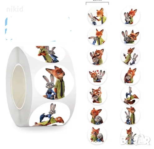100 бр Зоотопия Зоотрополис Zootropolis малки самозалепващи лепенки стикери ръчна подарък