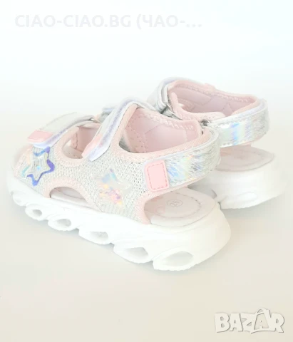 *СВЕТЕЩИ* Сандали за момиче, Бели, №24-29, снимка 3 - Детски сандали и чехли - 50890002
