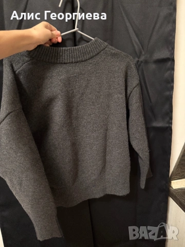 Сив пуловер, снимка 4 - Блузи с дълъг ръкав и пуловери - 53213995
