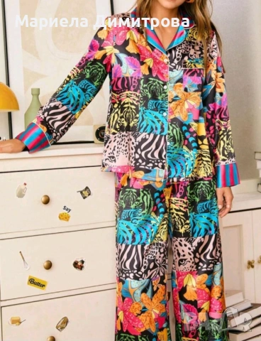 Дамска сатенена пижама, снимка 3 - Пижами - 53423322