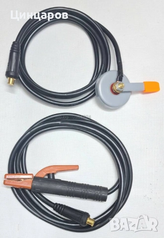 Електрожен кабели 25mm² ръкохватка и магнит маса-дължина 3м. всеки, байонет 9мм 