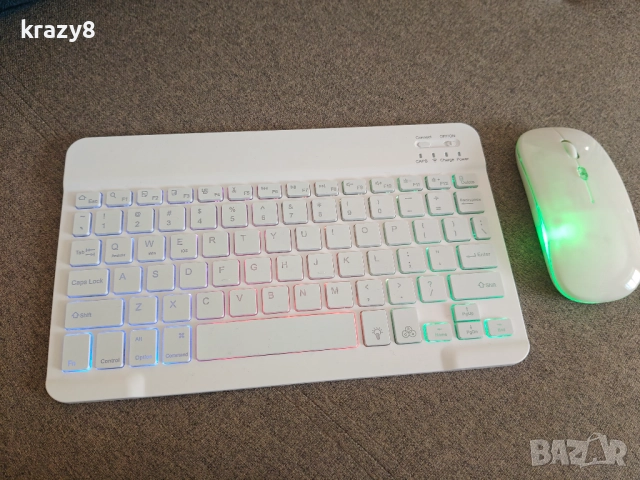 Безжични с RGB подсветка Bluetooth Мишка и клавиатура за TV box / Android box компютър / лаптоп, снимка 4 - Клавиатури и мишки - 52522529