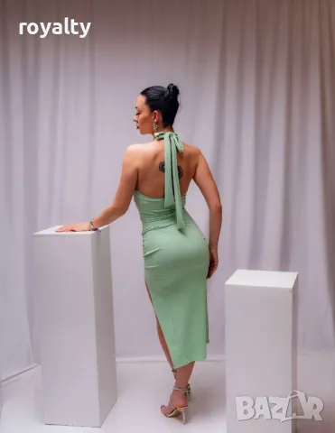 Стилна зелена дамска рокля , снимка 2 - Рокли - 50047750