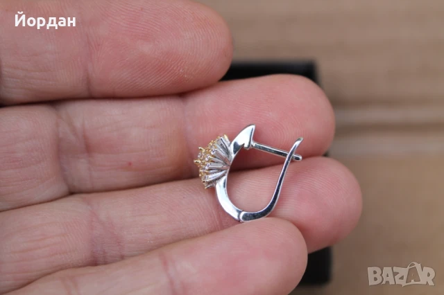 Дамски сребърни обеци , снимка 2 - Обеци - 50474494