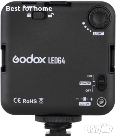 GODOX LED64 Преносима и димируема LED видео лампа за постоянно осветление на камера, снимка 5 - Светкавици, студийно осветление - 51511706