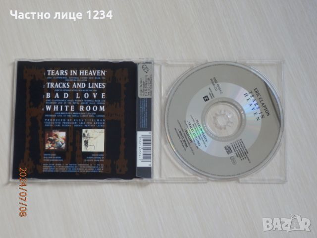 Eric Clapton - Tears in Heaven - 1992 - maxi single, снимка 2 - CD дискове - 46532454