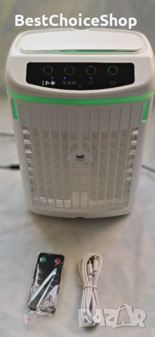 4-в-1 Портативен климатик, воден вентилатор с 3 скорости и нощна светлина, снимка 7 - Климатици - 54008607