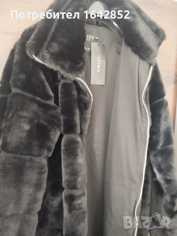 Палто с еко косъм , снимка 3 - Палта, манта - 52940849