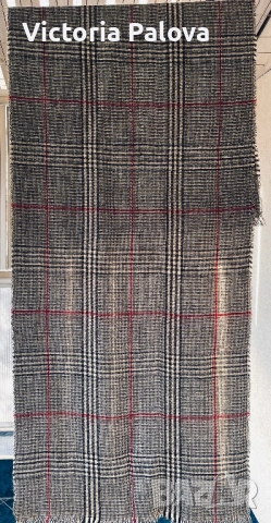 Голям кариран шал oversized с акцент в бордо, снимка 2 - Шалове - 52795972