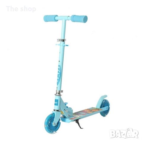 Сгъваема тротинетка за деца с две светещи колела – синя (004), снимка 1 - Скутери и тротинетки - 45726663