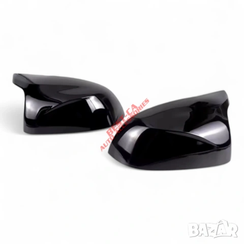 Капаци за огледала със щипки черен пиано лак Batman Style подходящи за BMW X3 (F25), X5 (F15), X6 , снимка 4 - Аксесоари и консумативи - 53614413