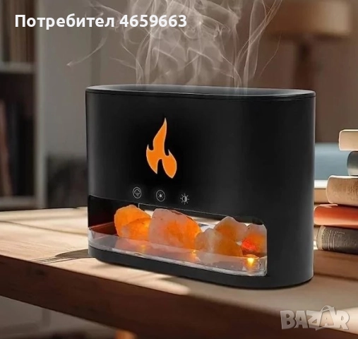 Арома дифузер и овлажнител за въздух с етерични масла за хималайска сол, ароматерапия с ефект на пла, снимка 2 - Овлажнители и пречистватели за въздух - 52526171