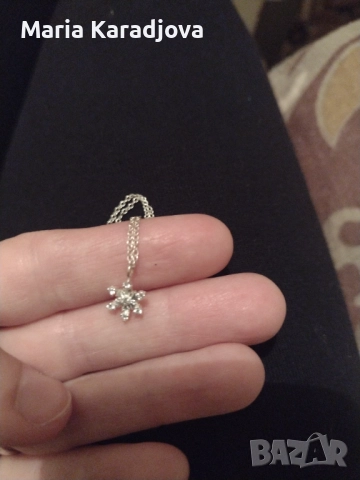 Сребърно синджирче с висулка снежинка