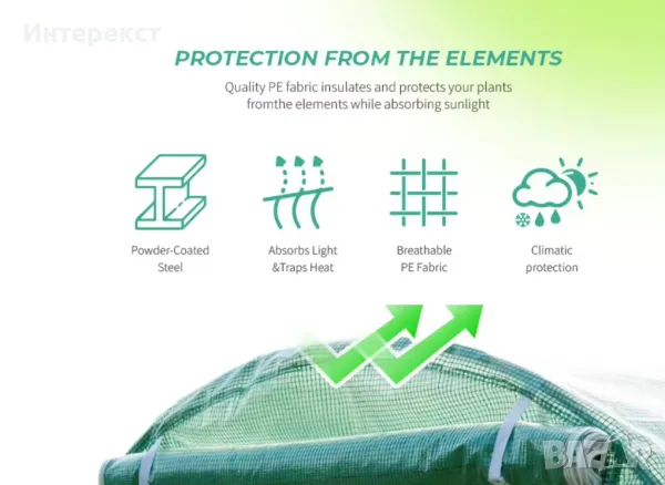 Градинска тунелна оранжерия 10х3х2 метра, снимка 2 - Оранжерии - 49265592