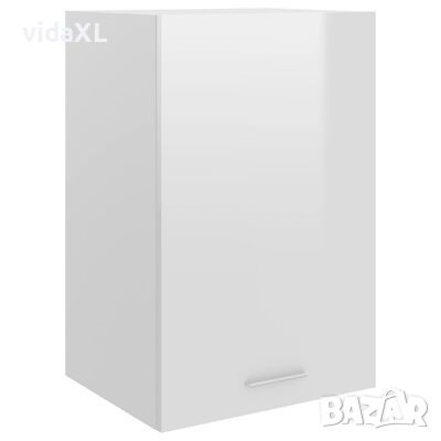 vidaXL Висящ шкаф, бял гланц, 39,5x31x60 см, ПДЧ(SKU:801257