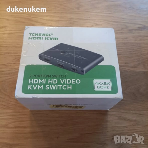 2-Port 4K KVM превключвател – HDMI USB Switch за 2 компютъра, алуминиев корпус, включени кабели, снимка 11 - Друга електроника - 52465712