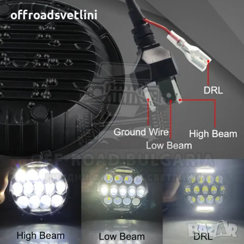 LED Фарове 7 инч 200W Фарове за Lada Niva Jeep Wrangler Cherokee KJ, снимка 2 - Аксесоари и консумативи - 46977799