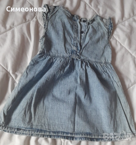 Дънкова рокля размер 86, 18 месеца, снимка 5 - Бебешки рокли - 53400276