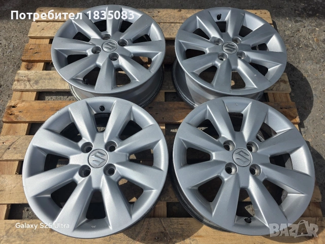 Лети джанти 15ки 4х100 Suzuki, снимка 2 - Гуми и джанти - 53916153