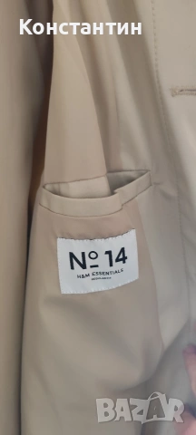 Мъжко trench coat палто H&M Essentials М размер, снимка 6 - Якета - 53848289