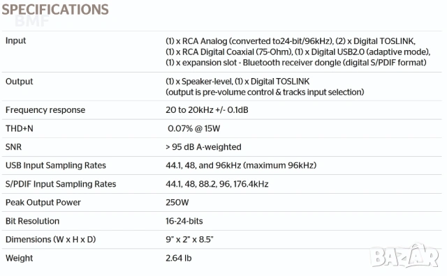 Интегриран class D усилвател NUFORCE DDA-120 + Bluetooth модул, снимка 8 - Ресийвъри, усилватели, смесителни пултове - 53541057