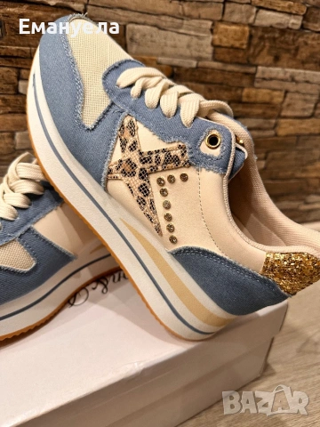 Дънкови дамски обувки намалени, снимка 3 - Дамски ежедневни обувки - 53623976