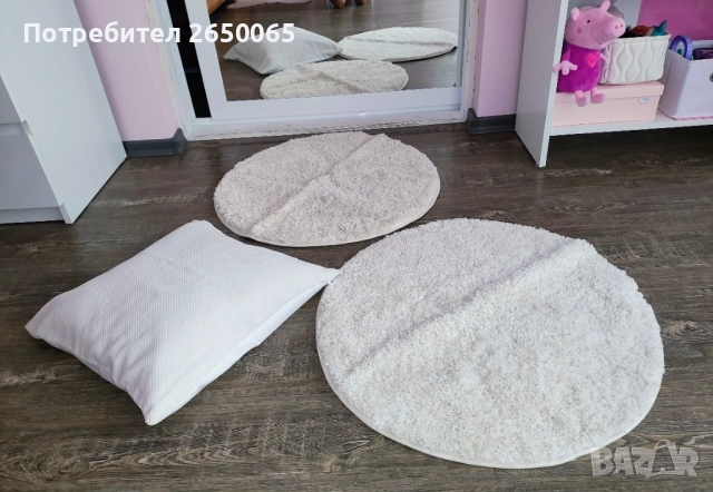 Комплект две бели килимчета с възглавничка!, снимка 5 - Други - 51482485