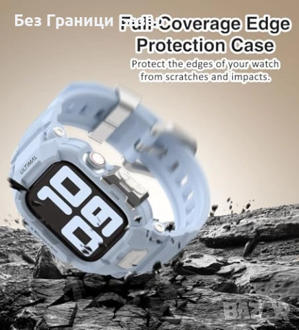 Нова Apple Watch каишка с калъф удароустойчива синя 42 41 40mm за часовник, снимка 6 - Каишки за часовници - 54044778