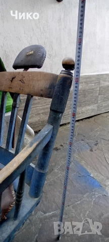 Стар дървен въртящ се бръснарски стол, снимка 9 - Антикварни и старинни предмети - 53865912