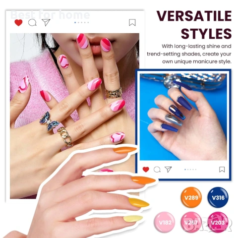 Комплект гел лакове за нокти VANREESA с UV светлина, 36 броя, 20 задължителни цвята, снимка 3 - Други - 53948466