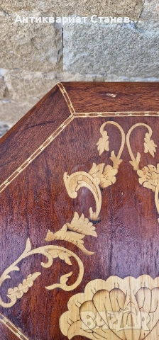 Ефектни инкрустирани дървени масички , снимка 6 - Маси - 54229960