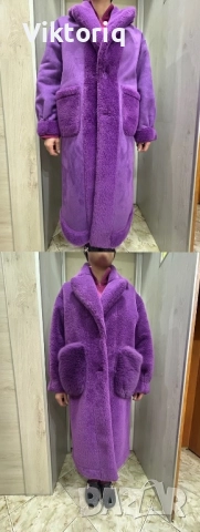 Дамско лилаво палто, снимка 3 - Палта, манта - 52597509