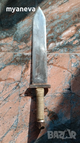 ​Меч , къс , римски "Гладиус" с кожена кания . Ръчно изработен за възстановки , заточен , остър. , снимка 5 - Ножове - 53789452