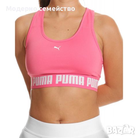 Дамски спортен потник puma strong mid impact training bra pink, снимка 3 - Потници - 46763736