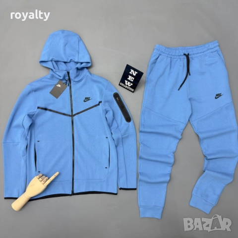 Nike Tech НА ЕДРО Спортен Мъжки Син Екип 5 бр.