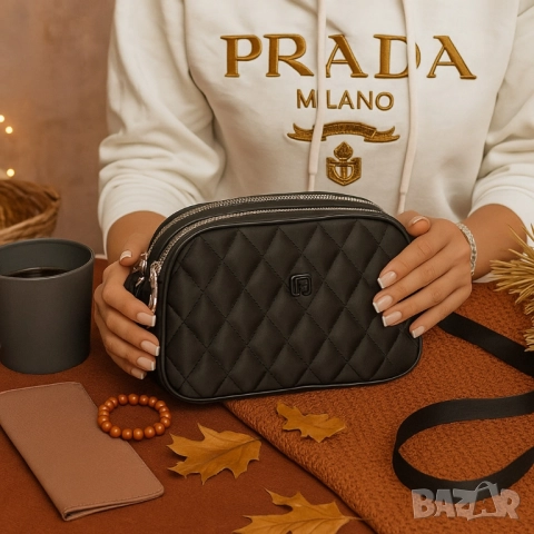 Капитонирана дамска чанта през рамо, снимка 4 - Чанти - 51884594