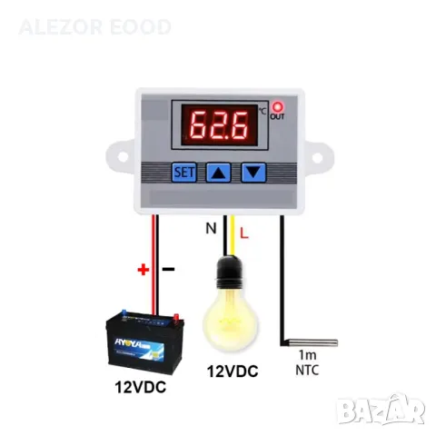 Терморегулатор XH-W 3002, -50 до +110° C, 12VDC,NTC10K - 100см, 4261, снимка 3 - Друго търговско оборудване - 49007393