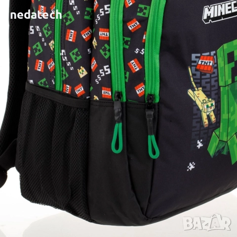 Ученическа раница Minecraft, Зелен, 32x18x43 см., снимка 3 - Раници - 51530945