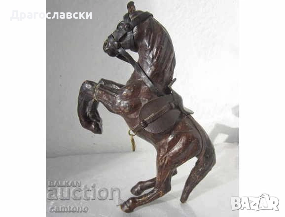 стар музикален ударен инструмент барабан, гълъб птица, кожа и дърво ваза Патагония, кожен кон, хамут, снимка 15 - Декорация за дома - 28907670