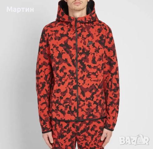 Мъжки комплект Nike Tech Fleece Red Camo - размер XL, снимка 2 - Спортни дрехи, екипи - 45880461