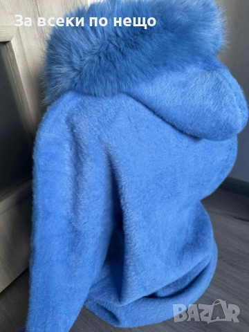 Дамска Синя Кашмирена Жилетка Код ST, снимка 3 - Жилетки - 52843950