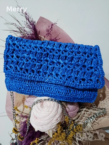 Ръчно плетена чанта от хартиена прежда 